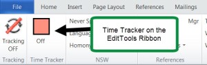 Time Tracker on EditTools Ribbon